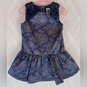 Janie and Jack - Shimmer floral jacquard bow accents 2pc dress (Size 12-18m)
